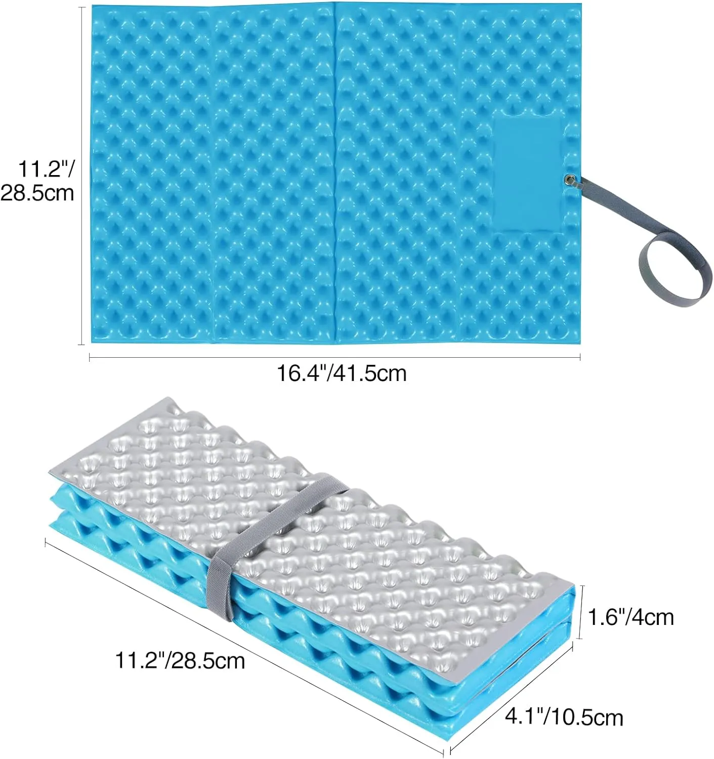 REDCAMP Foam Hiking Seat Pad, Foldable Z Ultralight Sitting Pad for Camping Backpacking Stadium Outdoor, Blue 2pc