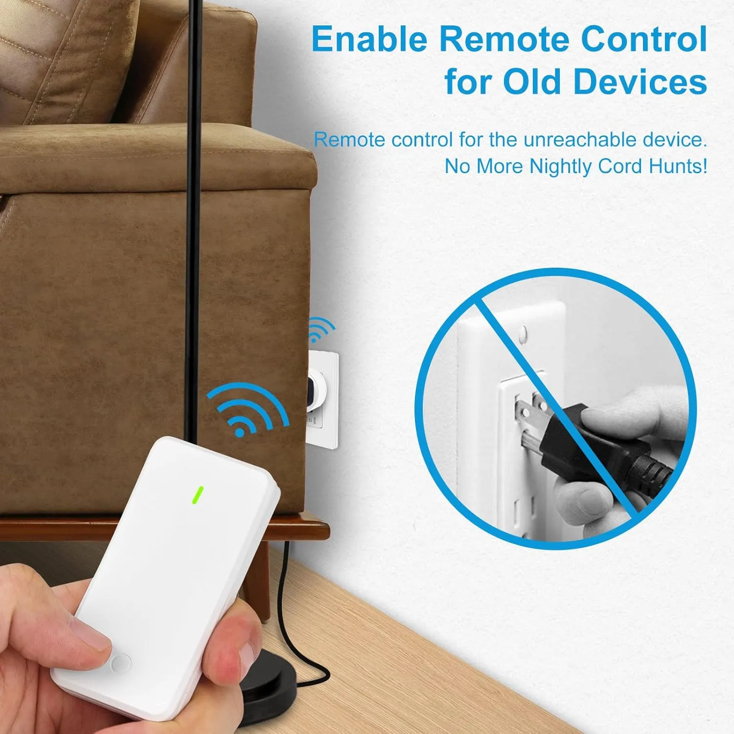 Remote Switch Outlet,GreenCyle Remote Control Outlet Plug with Switch,Wireless On/Off Light Switches Wall Mounted,15A/1500W,TUV List,No Wiring Needed,500ft RF Range,for Lamp,Fans,Household Appliances