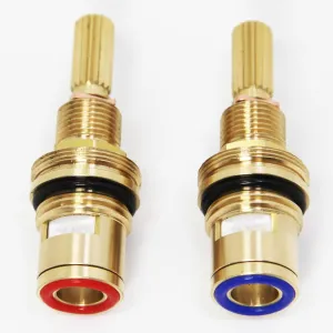 Replacement 1-001 & 1-002 Newport Brass Ceramic Valve Cartridge Set, Hot and Cold, Lead-Free, 2-5/8 Inch Height, for Widespread Faucets