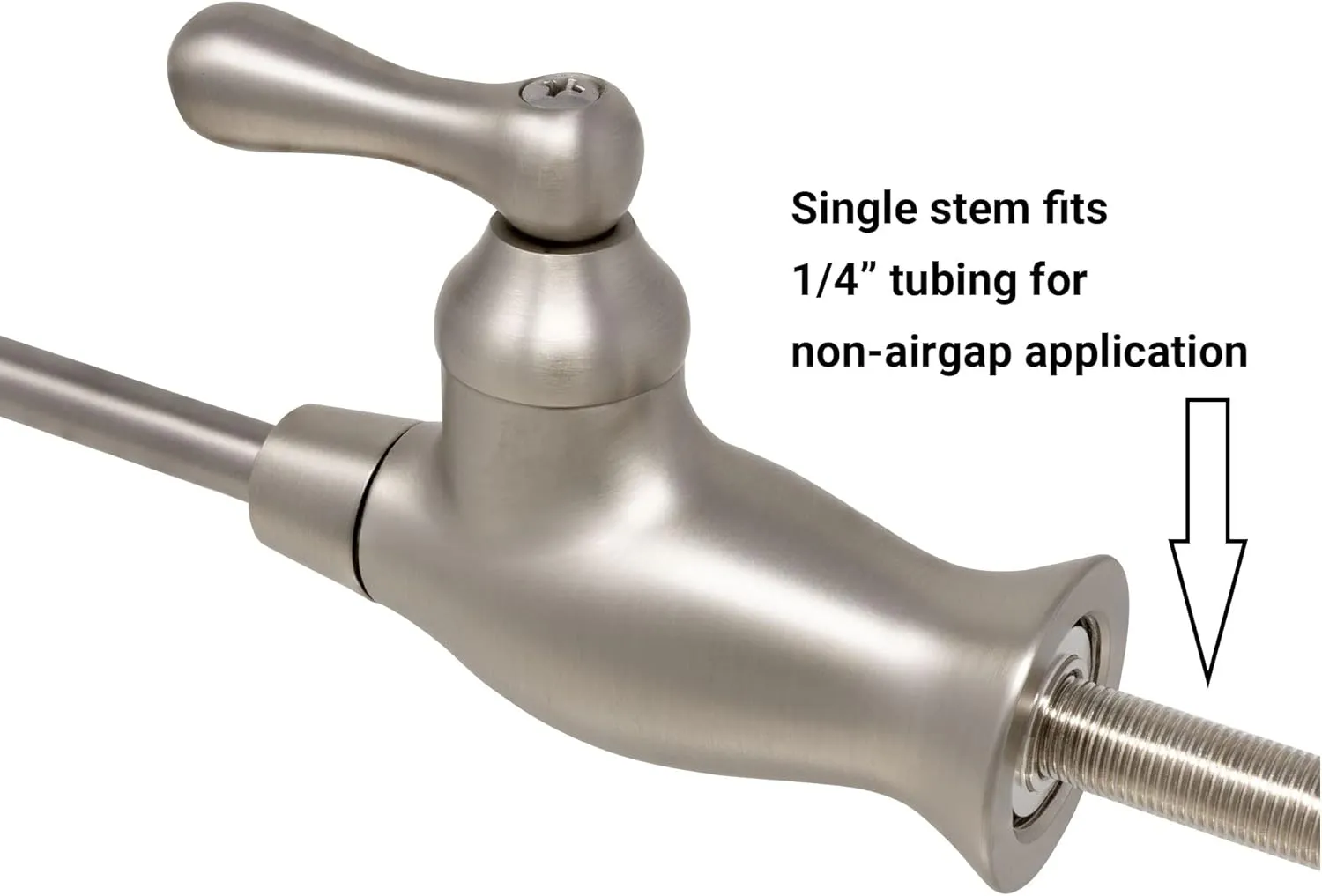 Reverse Osmosis Faucet Water Filtration System - Non Air Gap, Drinking Water Dispenser Spout (Satin Nickel) Vase Style with Wrench RO-FW148