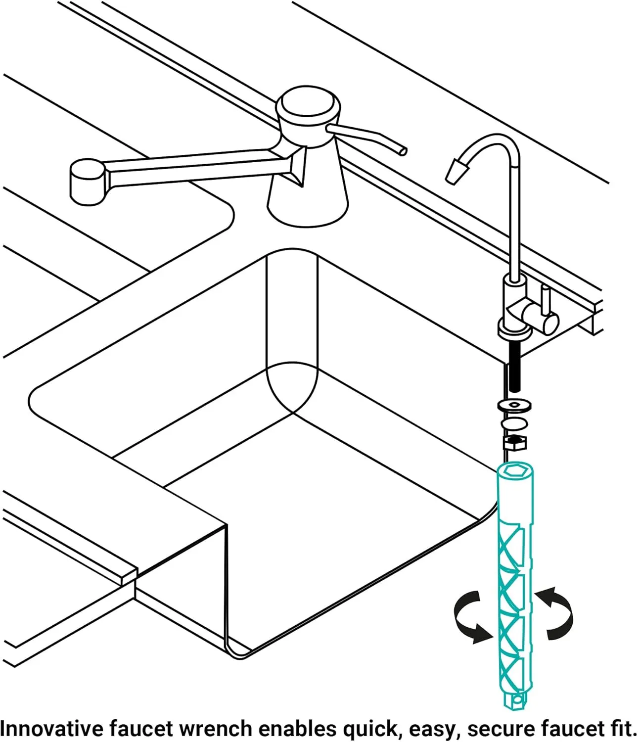 Reverse Osmosis Faucet Water Filtration System - Non Air Gap, Drinking Water Dispenser Spout (Satin Nickel) Vase Style with Wrench RO-FW148