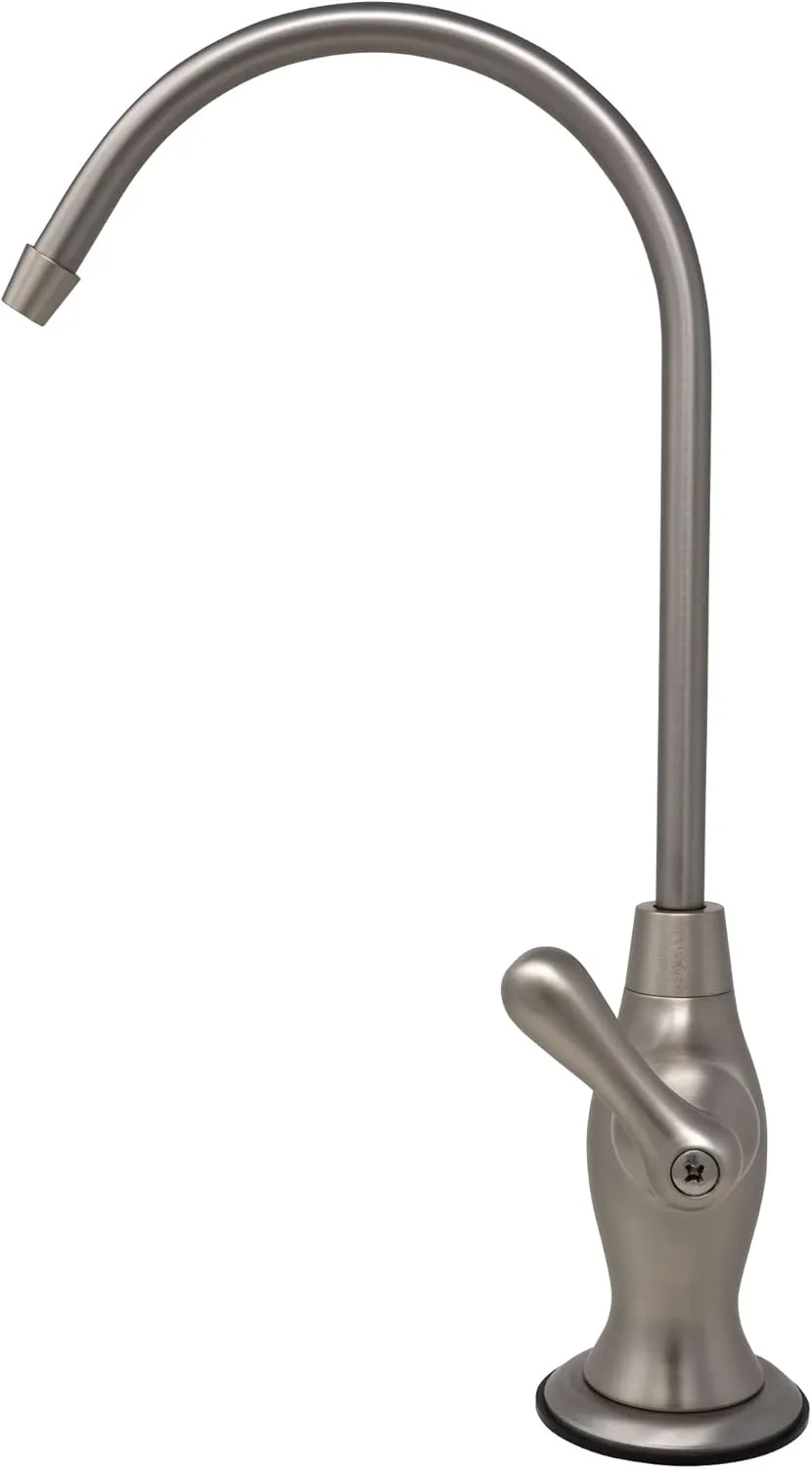 Reverse Osmosis Faucet Water Filtration System - Non Air Gap, Drinking Water Dispenser Spout (Satin Nickel) Vase Style with Wrench RO-FW148