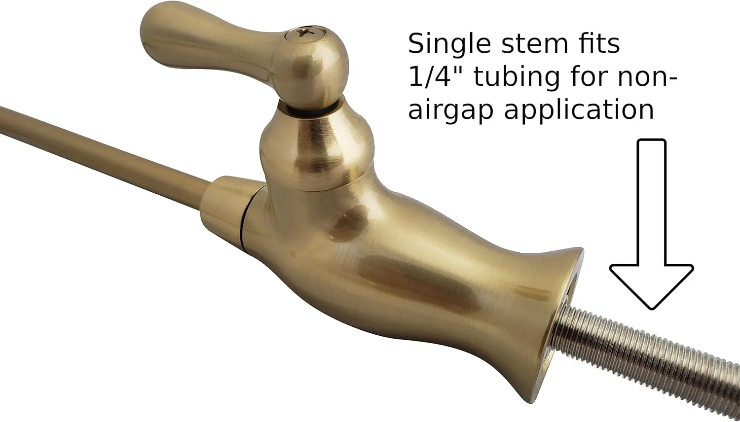 Reverse Osmosis Water Filtration Faucet System - Non Air Gap Drinking Dispenser Spout (Brushed Gold) Vase Style With Wrench RO-FW148