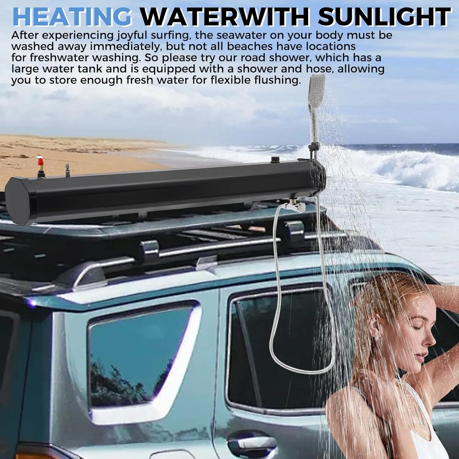 Road Camping Shower Pressurized Water Tank, Portable Camping Showerhead Handheld with Storage Bag Device for Overlanding, Water Store, Outdoors Activities Compatible
