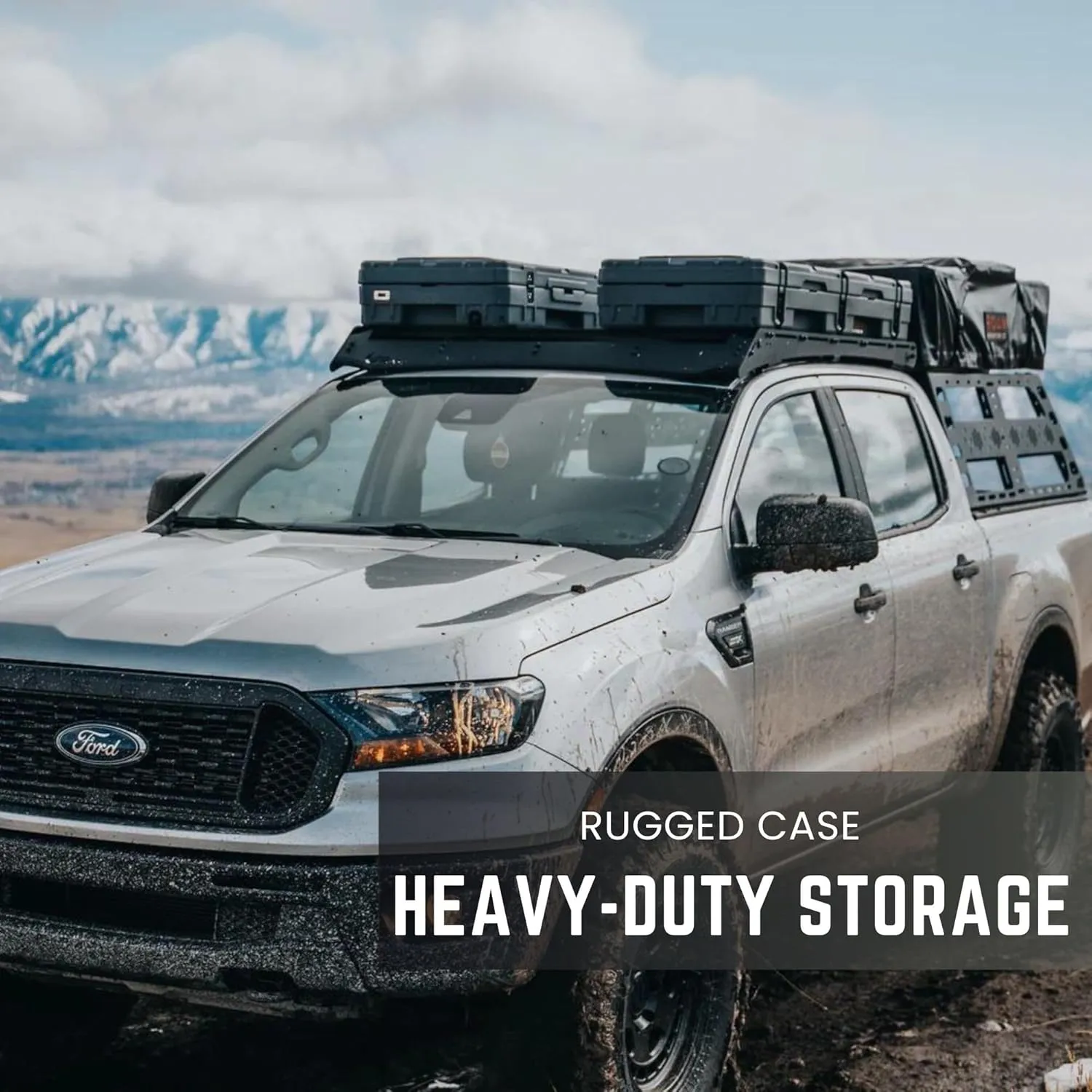 ROAM Rugged Cargo Box - Heavy Duty Roof-Mounted Storage Case, Lockable Waterproof Camping Gear Organizer, Truck Bed Storage Bin, Adventure Ready Overland Gear for Off-Road Travel