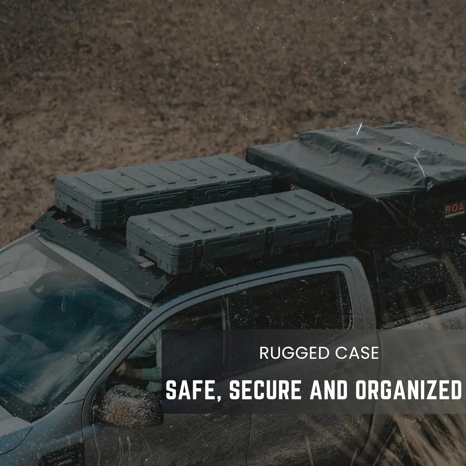 ROAM Rugged Cargo Box - Heavy Duty Roof-Mounted Storage Case, Lockable Waterproof Camping Gear Organizer, Truck Bed Storage Bin, Adventure Ready Overland Gear for Off-Road Travel