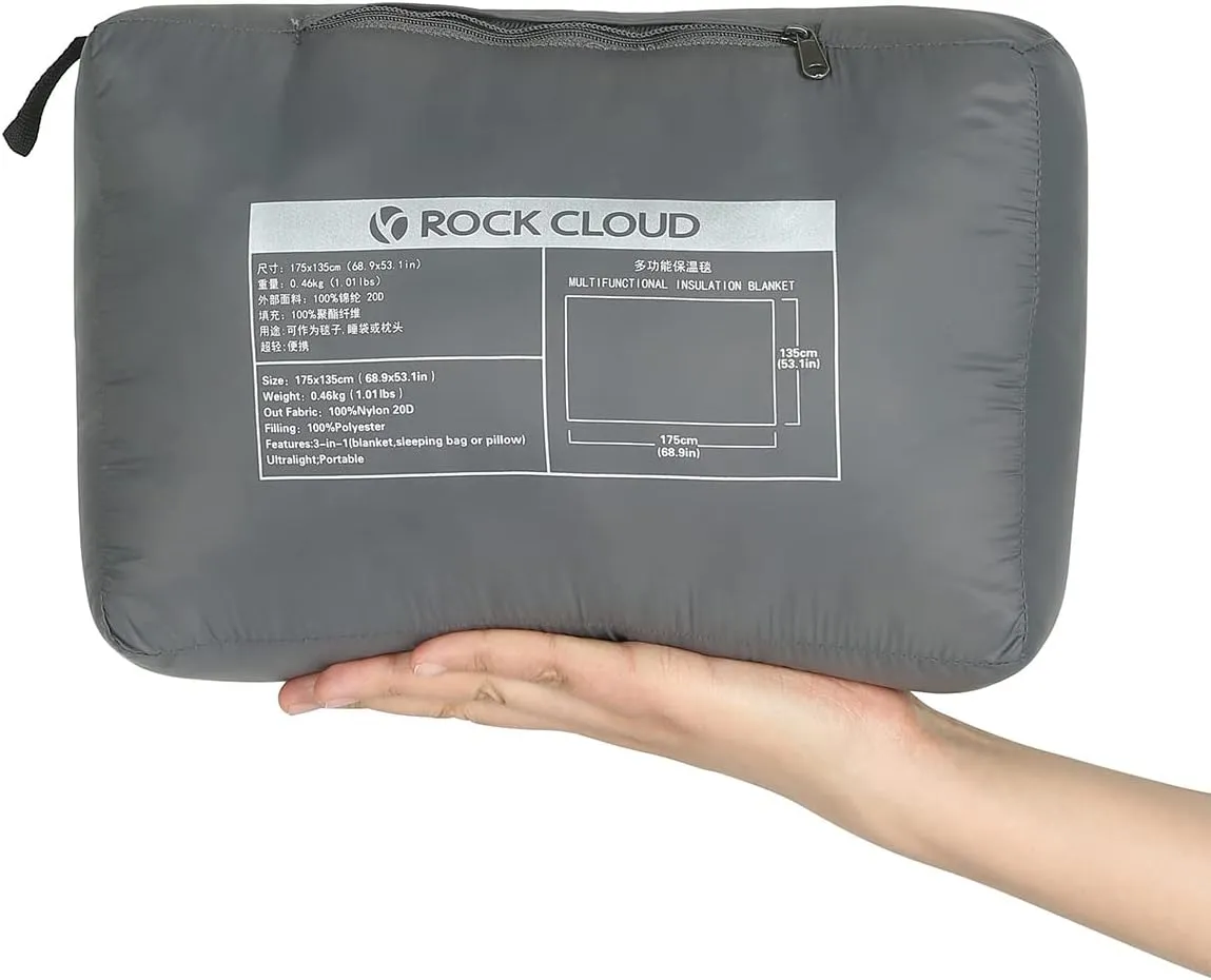 ROCK CLOUD Packable Camping Blanket Ultralight Outdoor Blankets Stadium for Hiking Camp Travel Outside Sports S