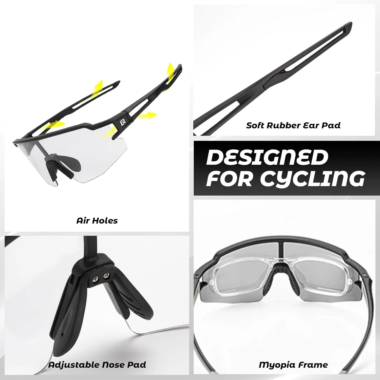 ROCKBROS Photochromic Sports Sunglasses for Men Women Cycling UV Protection
