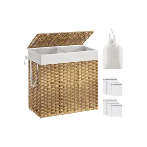 Rootz Laundry Basket with Lid - Hamper - Storage Bin - Collapsible Design - 45cm x 35cm x 60cm