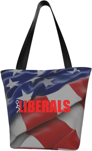 Rqwaaed Fuck Liberals Women'S Casual One Shoulder Carry Shopping Bag Large Capacity Working Storage Handbag