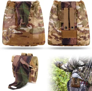 RunNico 2 Pcs Hunting Saddle Dump Pouch, Mesh Dump Pouches with Drawstring Closure, Roll-Up Folding Dump Bag for Outdoor Hunting Accessory