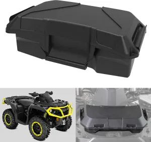 SAUTVS Storage Cargo Box for Can Am Outlander, 2 GAL Front Rear Bin Back Seat Rack Box for Can-Am Outlander L MAX 6X6 Accessories (Replace# 708200408), Quick Installation