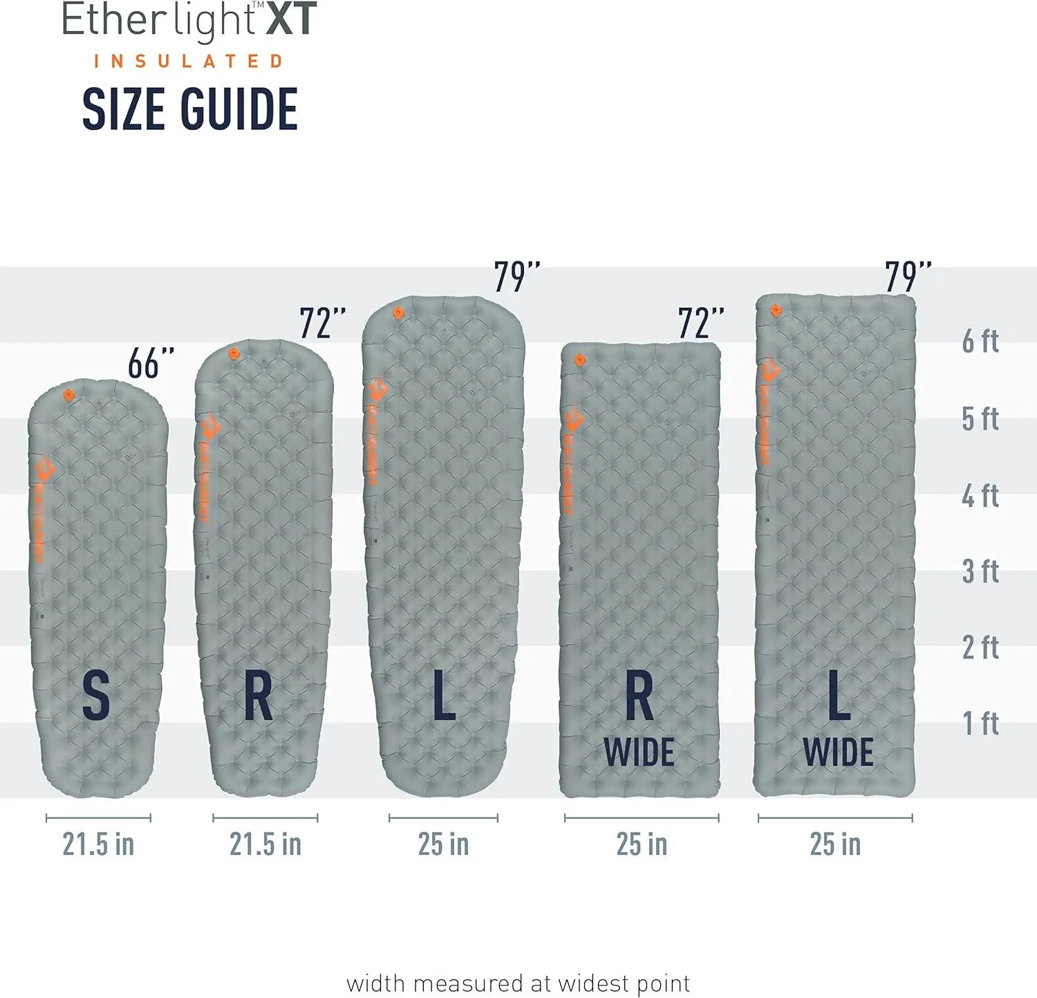 Sea to Summit Ether Light XT Extra-Thick Insulated Sleeping Pad, Rectangular - Large (78 x 25 x 4 inches)