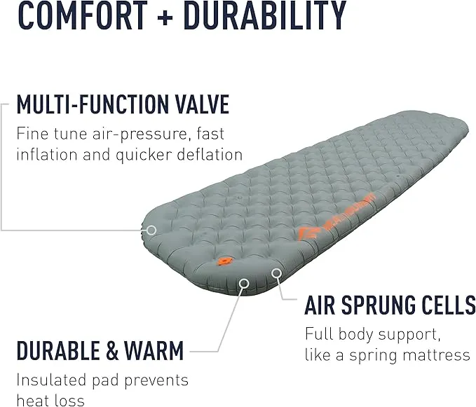 Sea to Summit Ether Light XT Extra-Thick Insulated Sleeping Pad, Tapered - Small (66 x 21.5 x 4 inches)