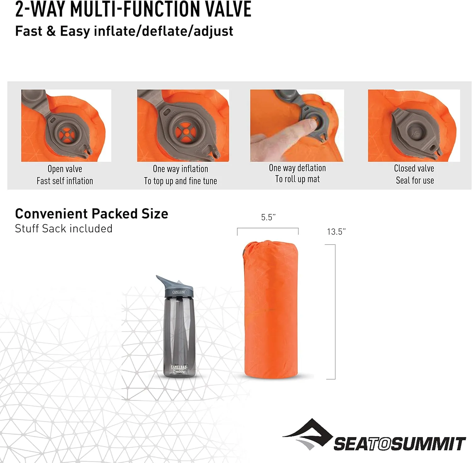 Sea to Summit Ultralight Self-Inflating Foam Sleeping Pad for Backpacking and Camping, Large (78 x 25 x 1 inches)