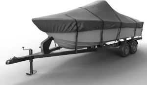Seal Skin Covers Tri Hull Boat Cover, Waterproof Marine-Grade Cover Fits Up to 18.7'-19.6'L & 96" W, Heavy-Duty & UV-Resistant, Secure Fit with Straps for All-Weather Protection