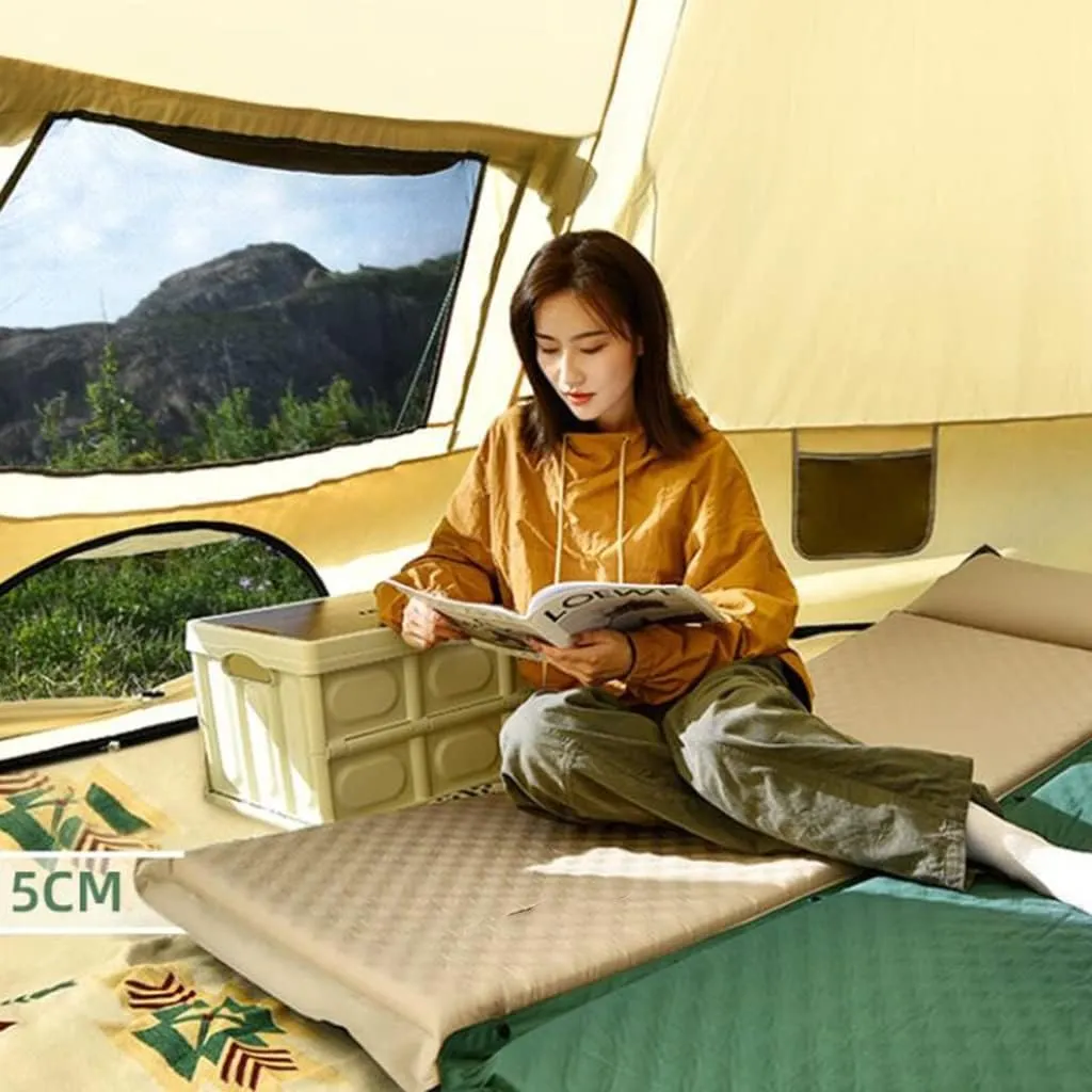 Self-Inflating Pads Camping Sleeping Pad Single Quick Automatic Air Inflatable Mattress Insulated Durable With Inflatable Pillow Suitable For Tent Backpacking Travel And Hiking Air Cushion Camping Sle