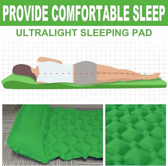Self Inflating Sleeping Mat for Camping 75"x22" Sleeping Pad with Built-in Pump Lightweight Compact Waterproof Air Mattress for Traveling,Trekking, Hiking, Tent, Single/Adult Camping Gear
