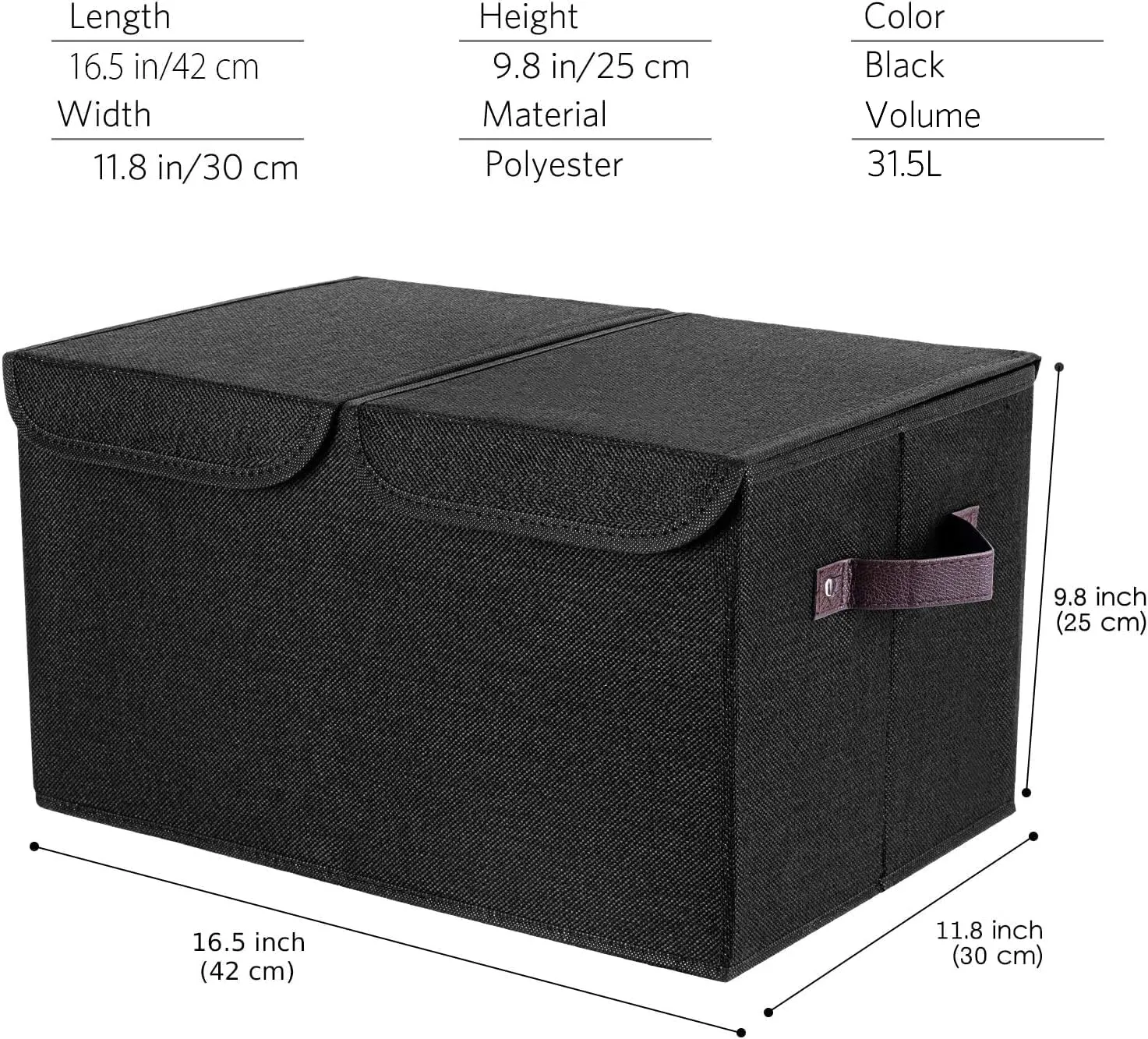 senbowe Larger Storage Cubes [4-Pack] 33 Quart Linen Fabric Foldable Collapsible Storage Cube Bin Organizer Basket with Lid, Handles, Removable Divider For Home, Closet - (16.5 x 11.8 x 9.8”)