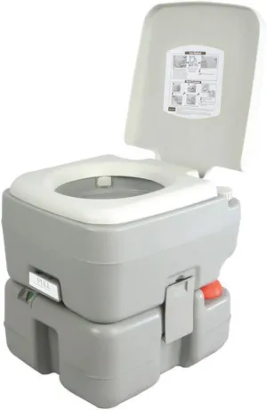 SereneLife Portable Toilet – Compact RV Travel Potty Seat with Cover, 5.3 Gallon Waste Tank, Pump Flush, Leak and Odor Proof – Ideal for Campers, Boating, and Outdoor Activities