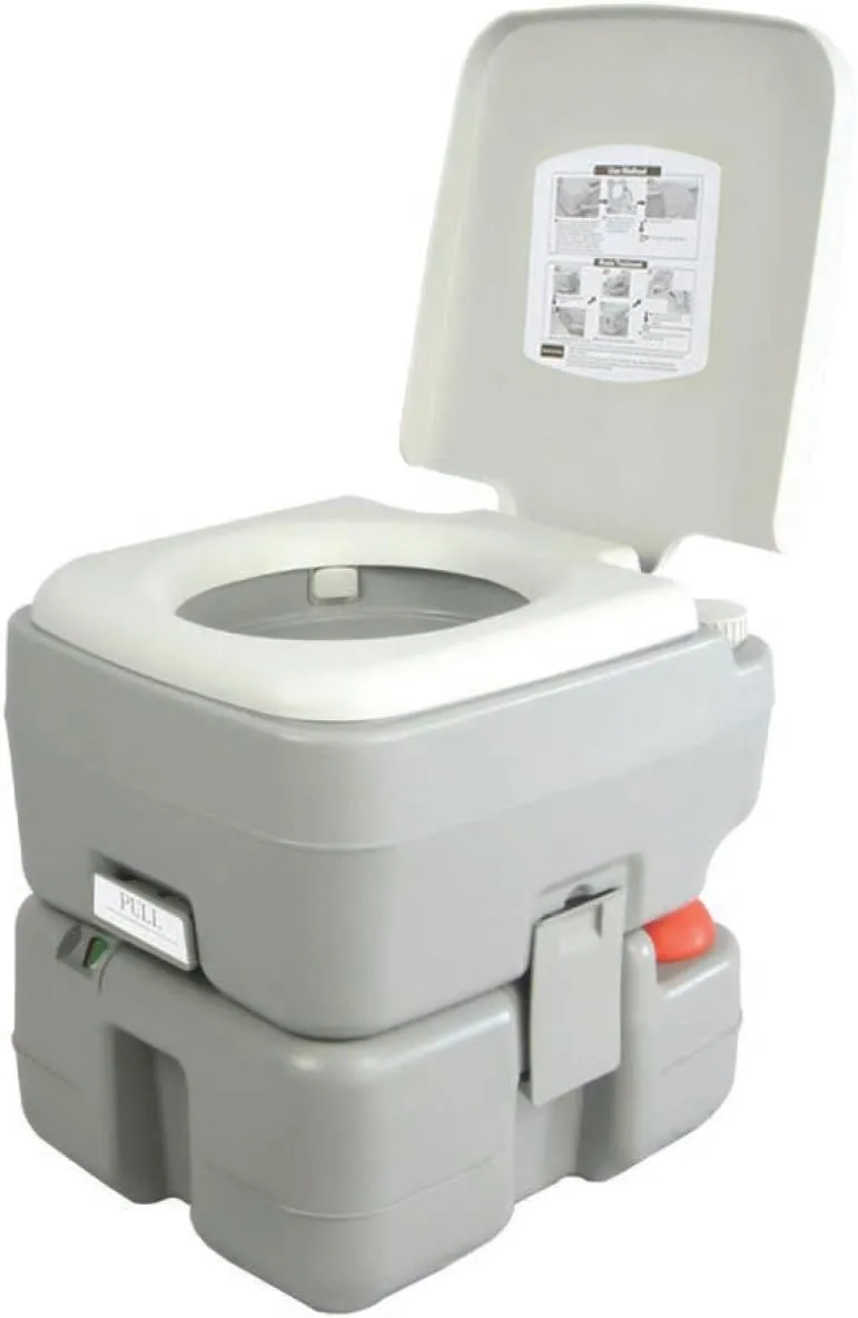 SereneLife Portable Toilet – Compact RV Travel Potty Seat with Cover, 5.3 Gallon Waste Tank, Pump Flush, Leak and Odor Proof – Ideal for Campers, Boating, and Outdoor Activities