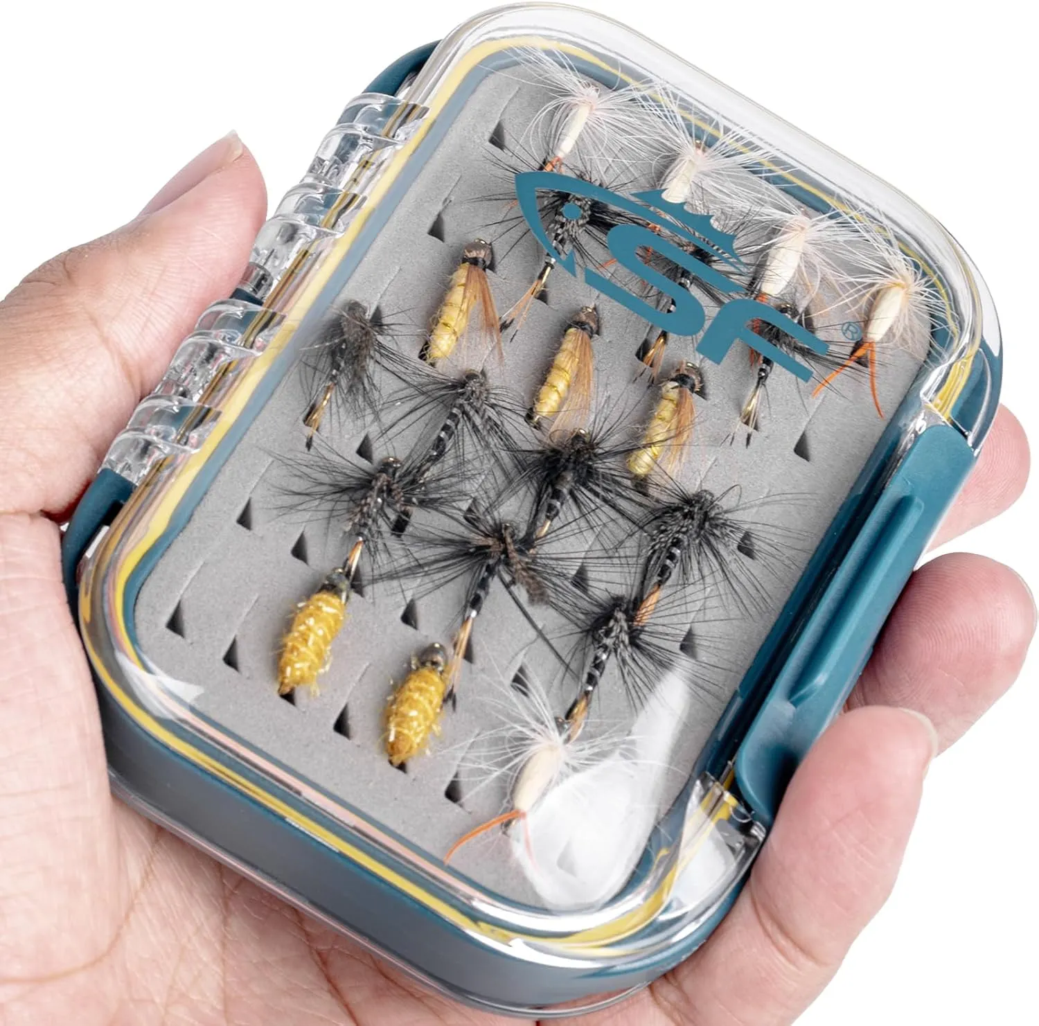 SF Small Waterproof Fly Box Double Sided Floating Fly Fishing Case Storage For Nymph Wet Dry Fly Flies Easy Grip Foam 3packs