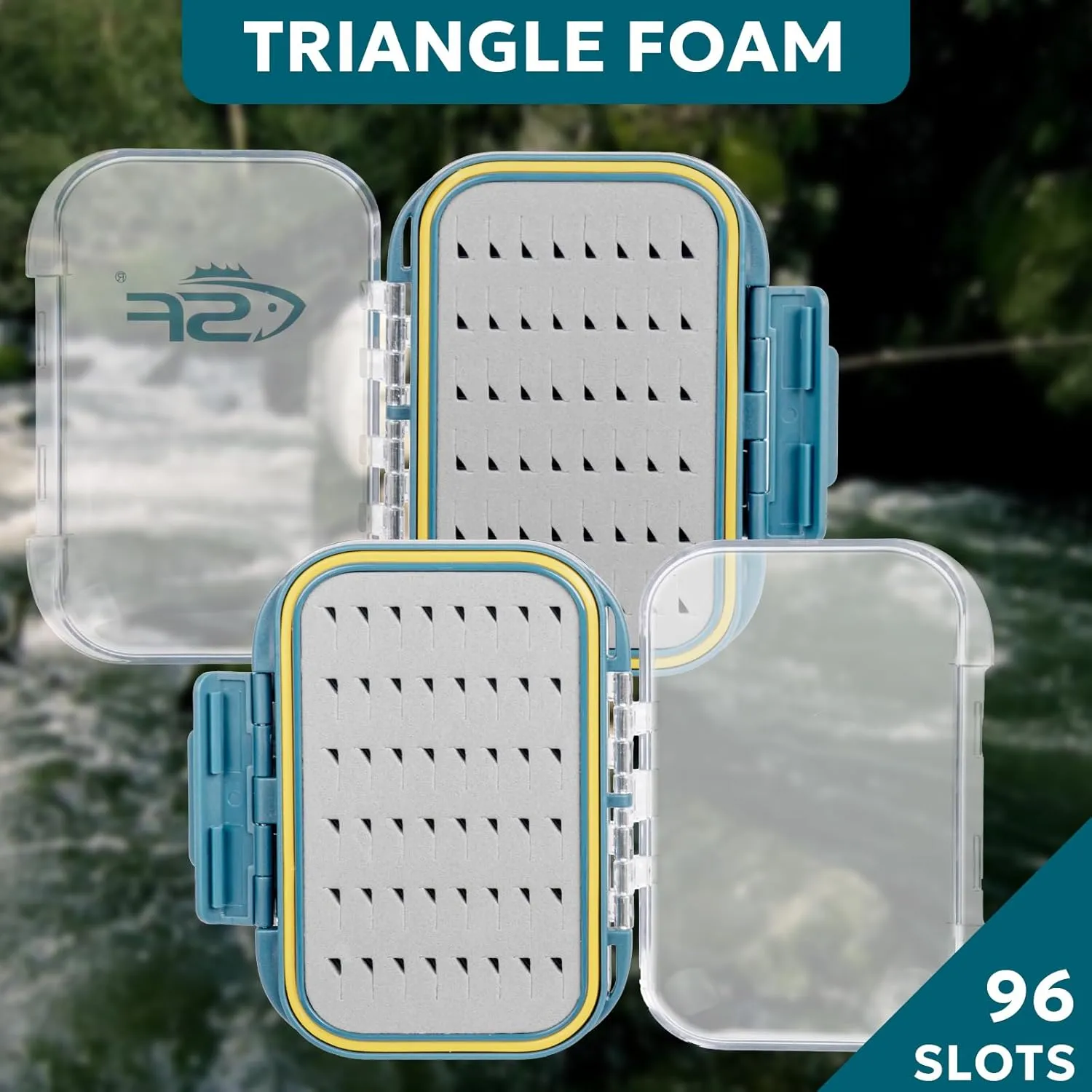 SF Small Waterproof Fly Box Double Sided Floating Fly Fishing Case Storage For Nymph Wet Dry Fly Flies Easy Grip Foam 3packs