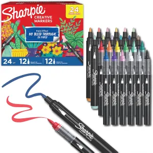 SHARPIE Creative Markers Variety Pack, Water-Based Acrylic Markers, Assorted Tips including Earth Tones, 24 Count