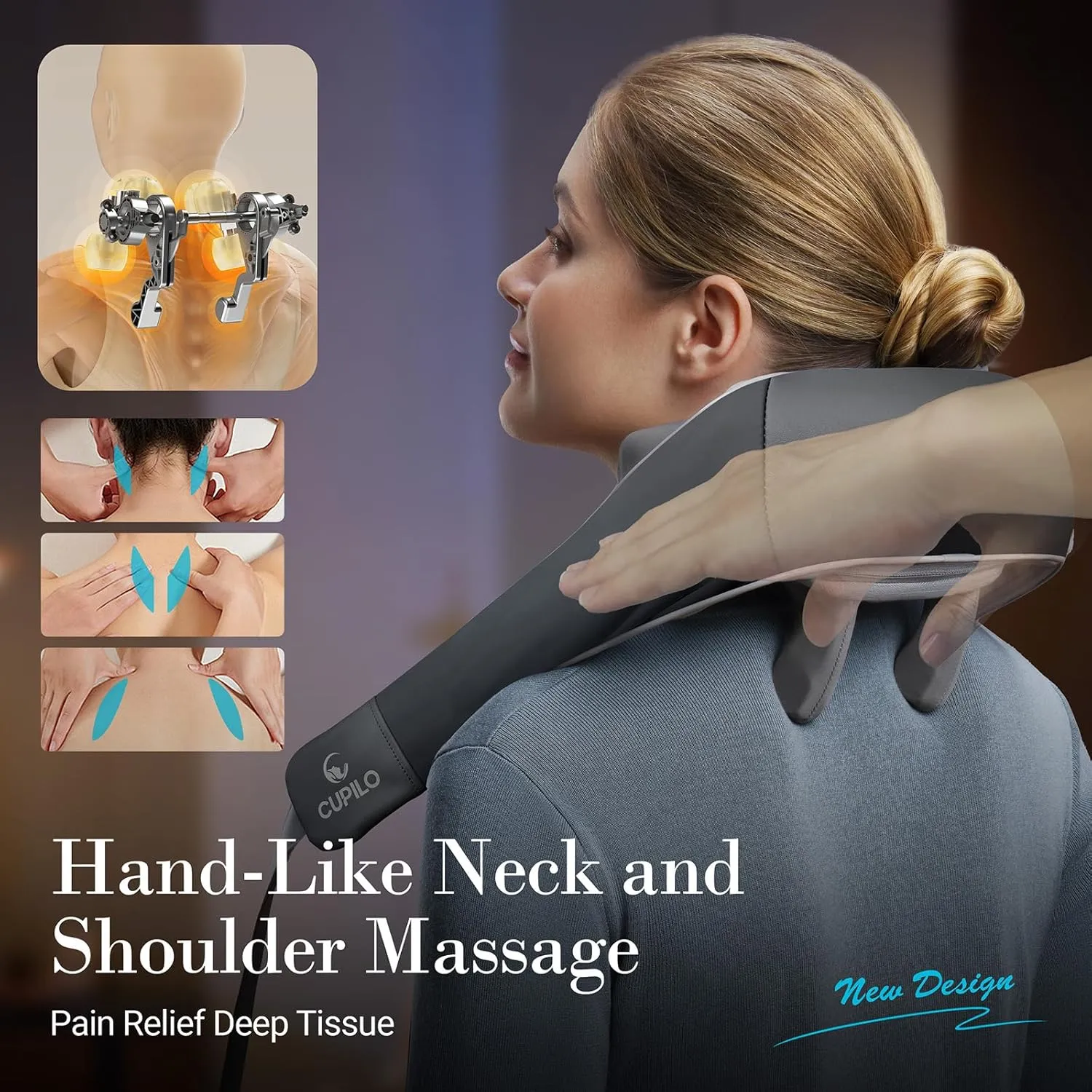Shiatsu Neck Massager with Heat - FSA HSA Eligible,6D Deep Tissue Kneading Massage with Wireless Remote Control,Adjustable Mode and Heat for Muscle Pain Relief,Ideal Gift for Her,Him