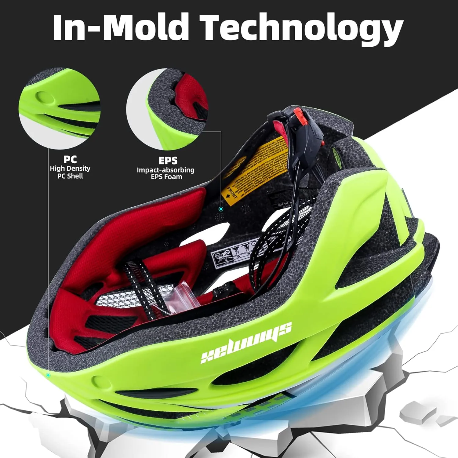 Shinmax Bike Helmet, CPSC/CPC Bike Helmet for Adult Men Women with Magnetic Goggles&Led Back Light Cycling Helmet Adjustable SM-T69