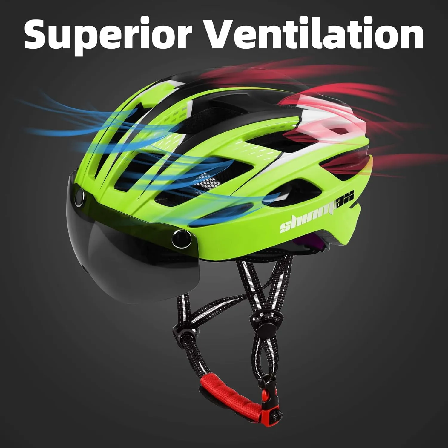 Shinmax Bike Helmet, CPSC/CPC Bike Helmet for Adult Men Women with Magnetic Goggles&Led Back Light Cycling Helmet Adjustable SM-T69