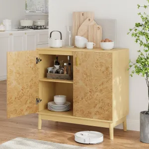 Sideboard Buffet Kitchen Storage Cabinet with 2 Doors , Modern Accent Cabinet with Adjustable Shelves, Rustic Multifunctional Console Table with Storage for Living Room, Kitchen, Entryway, Hallway