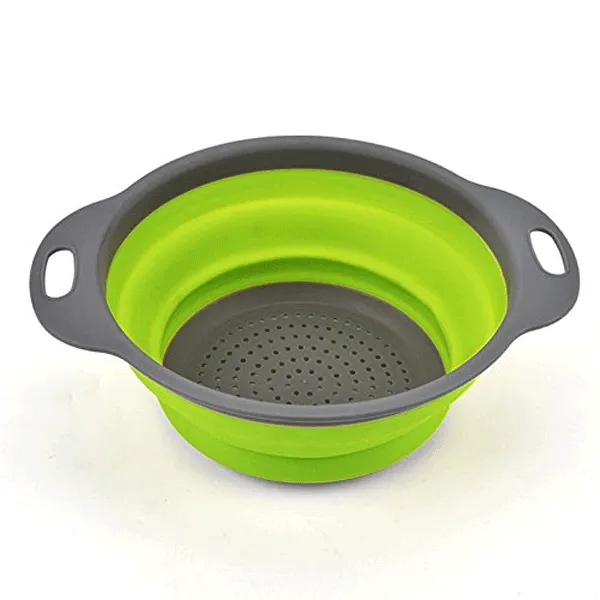 Silicone Foldable Colanders Strainer Drain Basket Fruit Vegetable Cleaning Basket