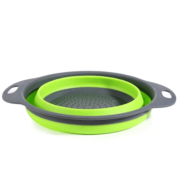 Silicone Foldable Colanders Strainer Drain Basket Fruit Vegetable Cleaning Basket