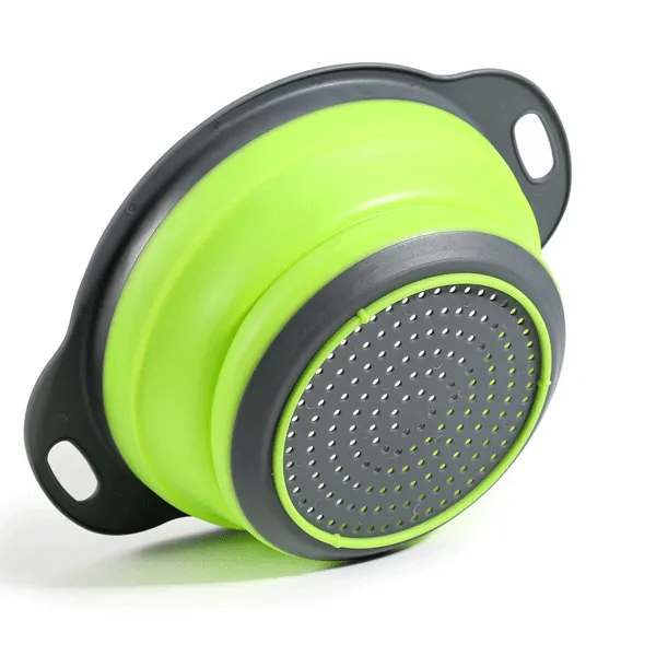 Silicone Foldable Colanders Strainer Drain Basket Fruit Vegetable Cleaning Basket
