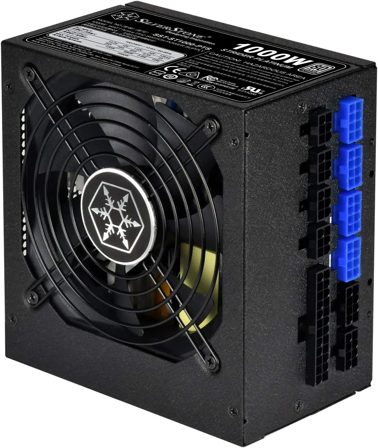 SilverStone Technology 1000 Watt Fully Modular 80 Plus Platinum Power Supply in Ultra Compact 140mm in Depth ST1000-PTS