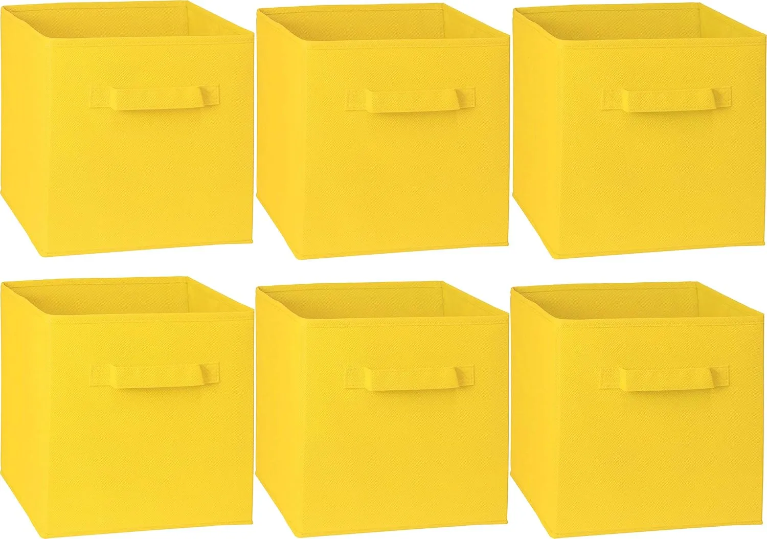 Simple Houseware Foldable Cube Storage Bin - 6 Pack (Yellow)