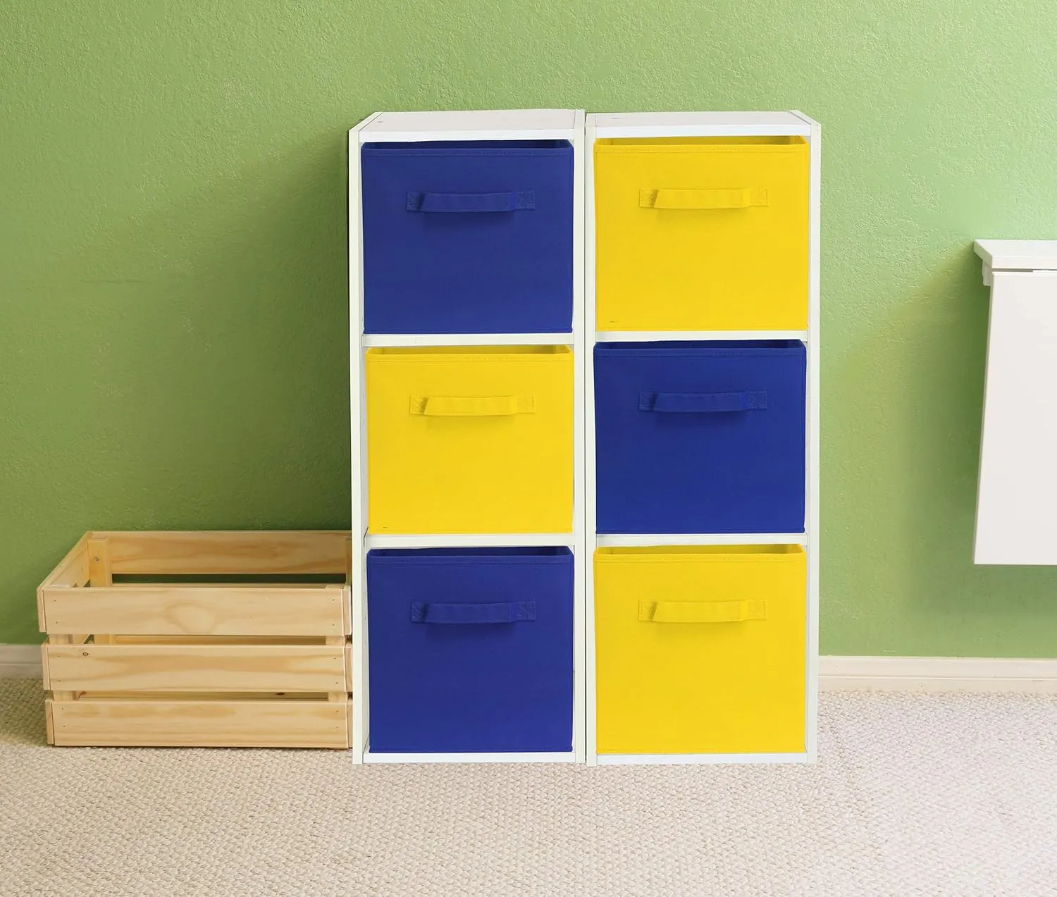 Simple Houseware Foldable Cube Storage Bin - 6 Pack (Yellow)