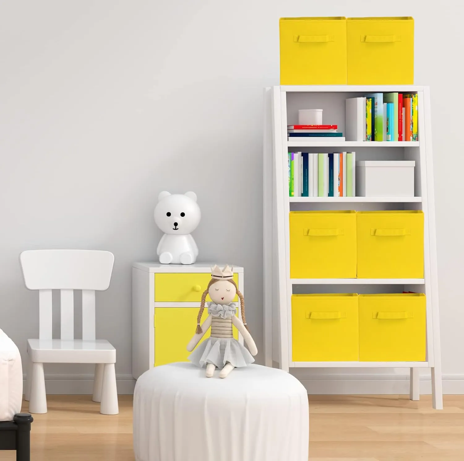 Simple Houseware Foldable Cube Storage Bin - 6 Pack (Yellow)