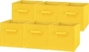Simple Houseware Foldable Cube Storage Bin - 6 Pack (Yellow)