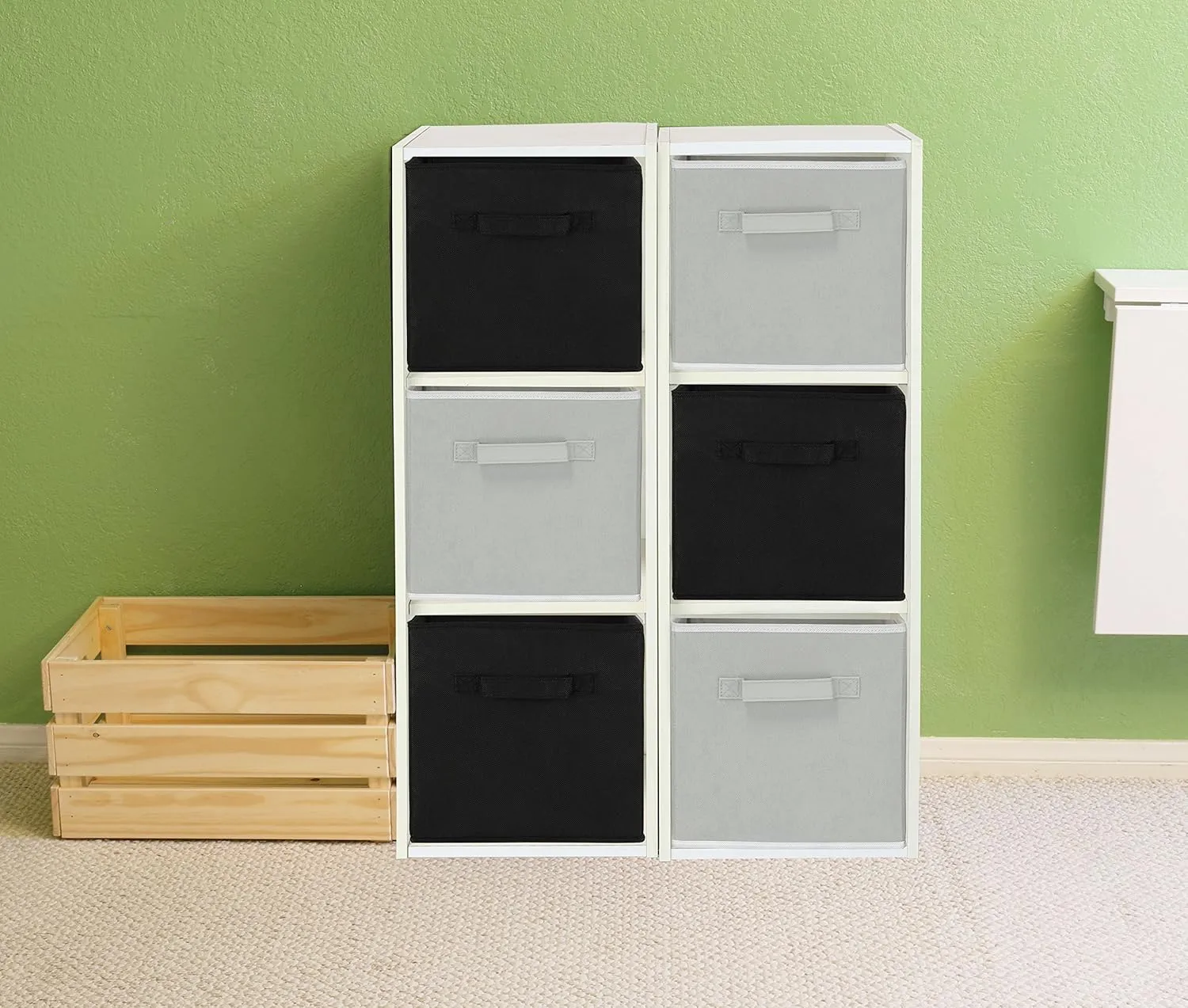 Simple Houseware Foldable Cube Storage Bin, Black - 6 Pack