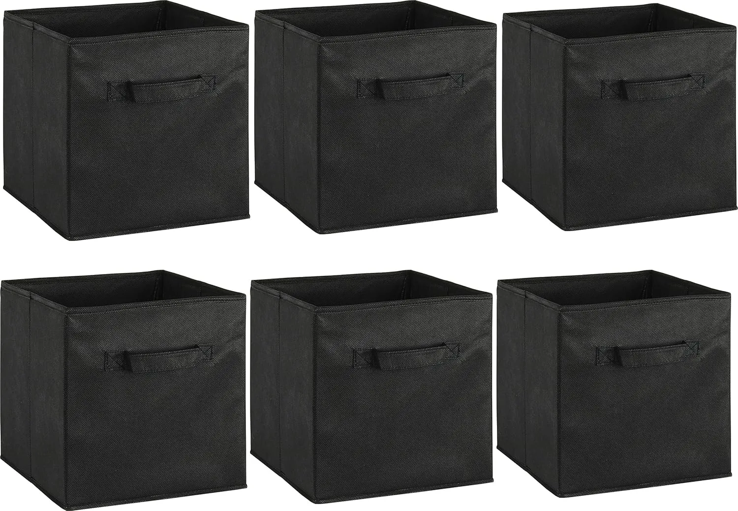 Simple Houseware Foldable Cube Storage Bin, Black - 6 Pack