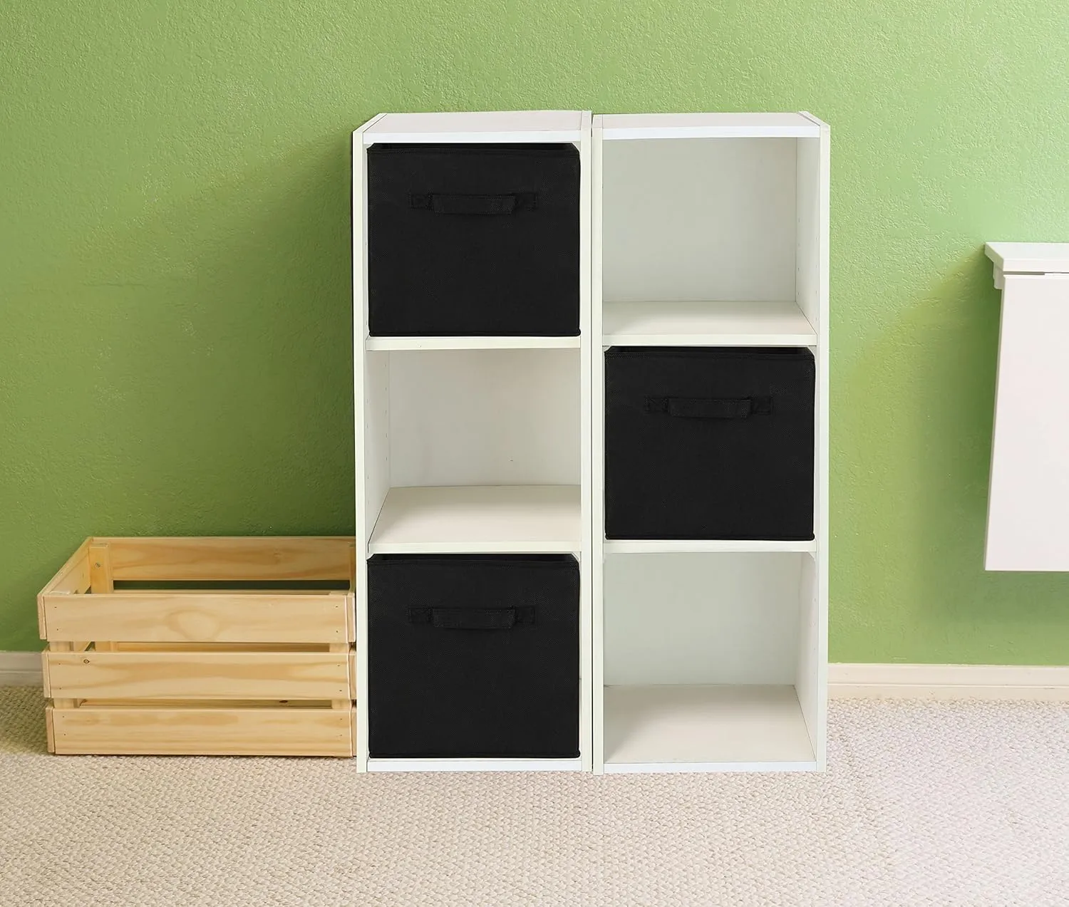 Simple Houseware Foldable Cube Storage Bin, Black - 6 Pack