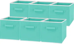 Simple Houseware Foldable Cube Storage Bin, Turquoise - 6 Pack