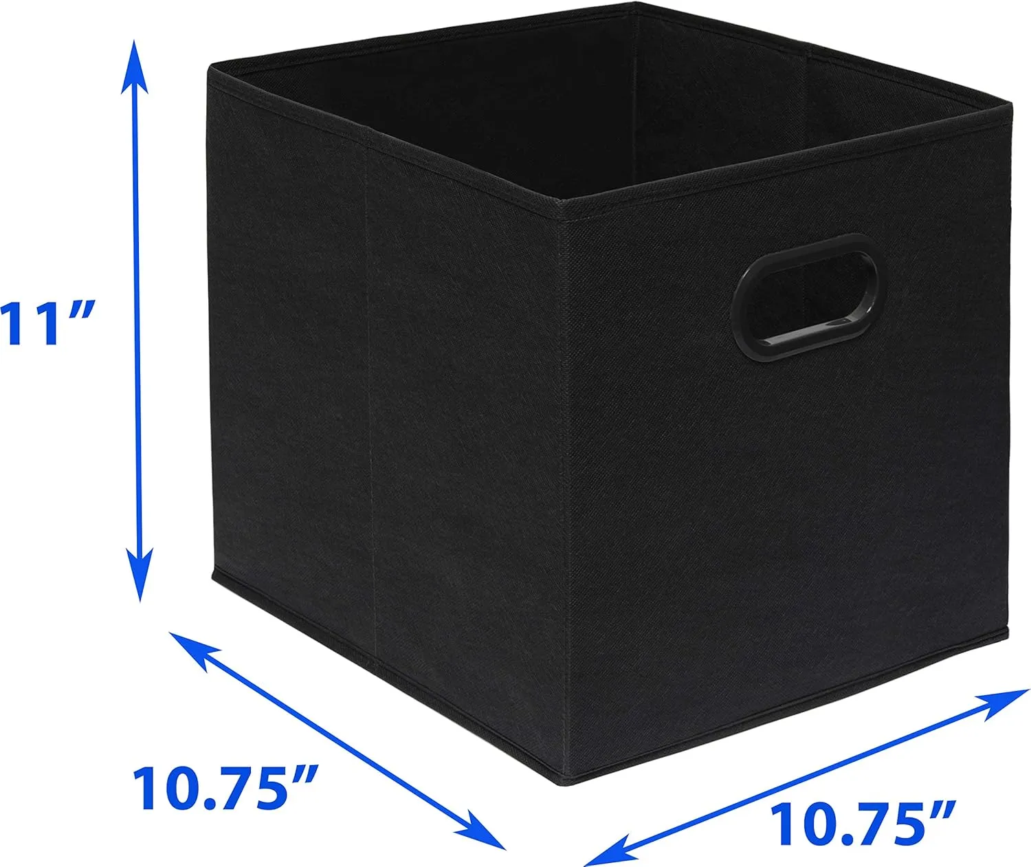 Simple Houseware Foldable Cube Storage Bin with Handle, 11-Inch Black - 6 Pack