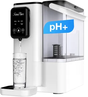SimPure Y9A Countertop Reverse Osmosis Water Filter, Alkaline Remineralization 300 GPD 6 Stage Purification, RO Water Filtration System, Super Fast Filtering Portable Water Purifier