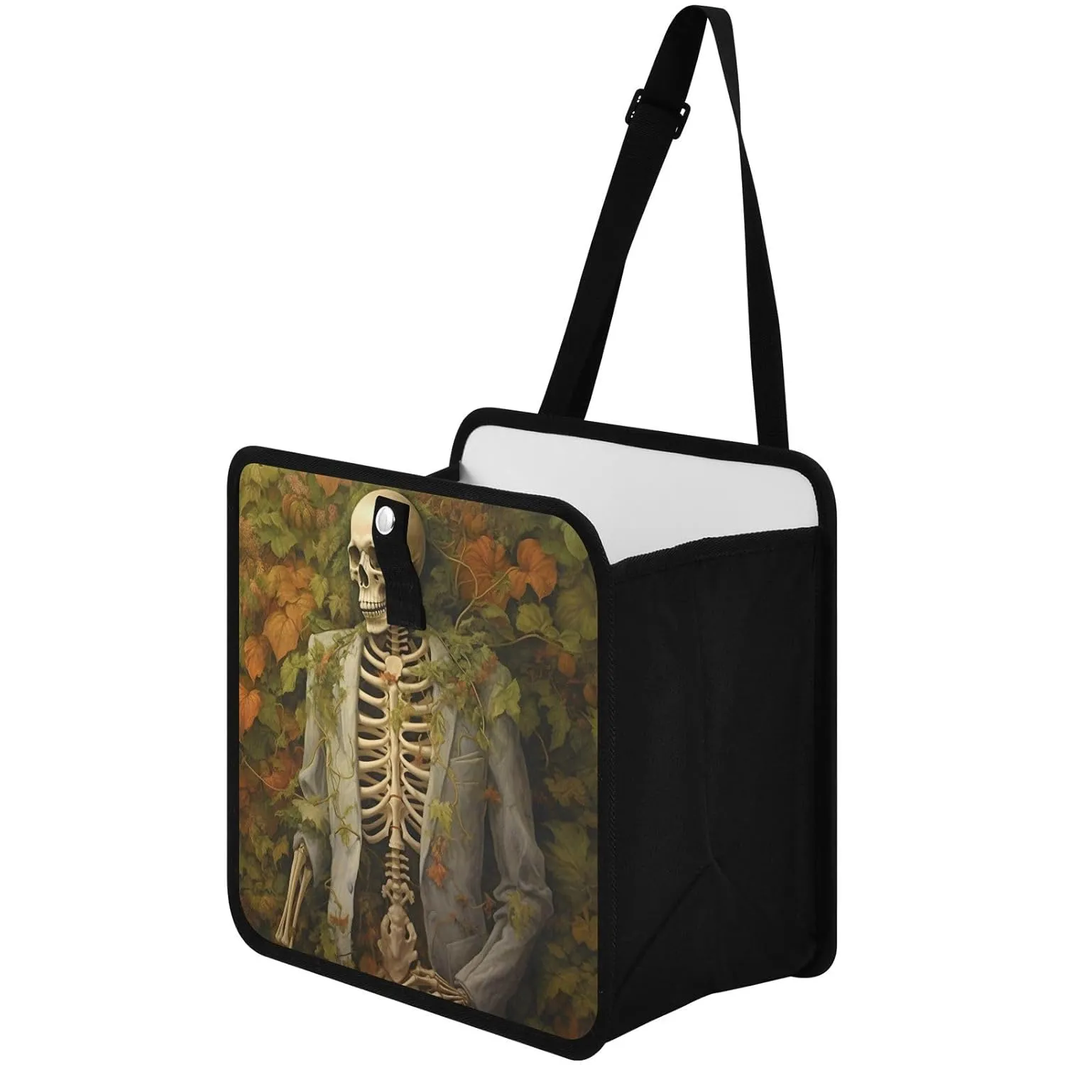Skeleton in Suit Car Trash Can Foldable Waterproof Leakproof Auto Garbage Bag, Large Capacity Multipurpose Car Accessories Medium Size
