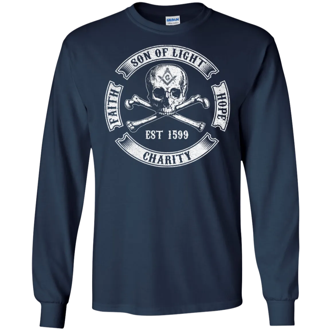 Skull Son Of Light EST 1599 Freemason Square & Compass