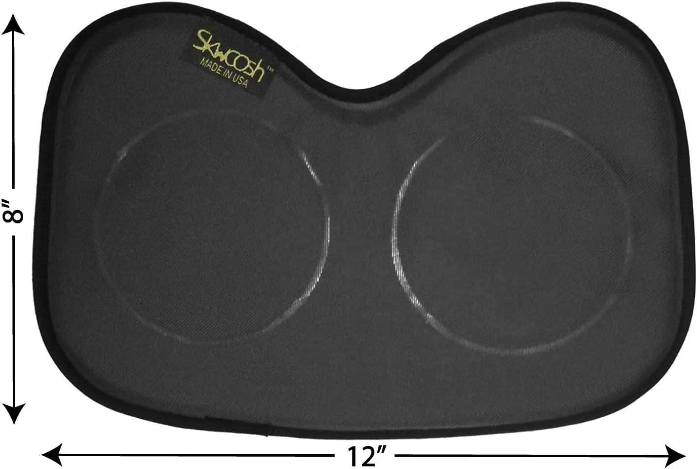 Skwoosh Row Pad Seat Cushion for Masters, Students, Scullers, Dragonboat, Outriggers, Accessories | Fits Concept2 | Gel Pressure Sitz Bone Comfort Relief | Made in USA (Black)