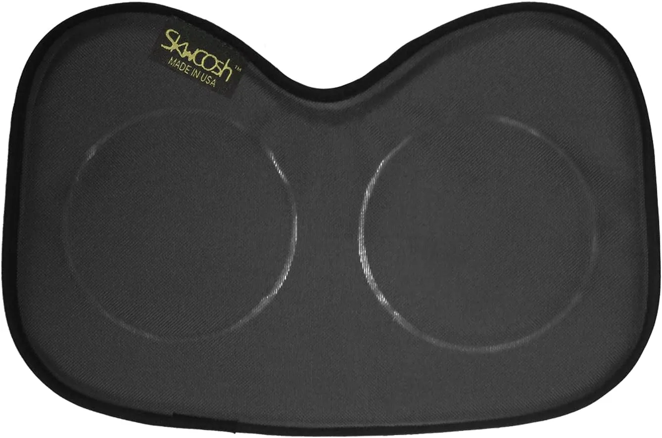 Skwoosh Row Pad Seat Cushion for Masters, Students, Scullers, Dragonboat, Outriggers, Accessories | Fits Concept2 | Gel Pressure Sitz Bone Comfort Relief | Made in USA (Black)